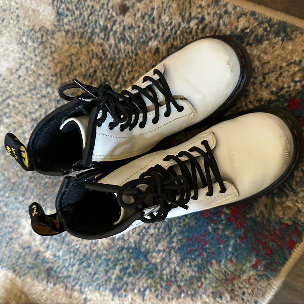 Dr. Martens Kids White and Black Boots